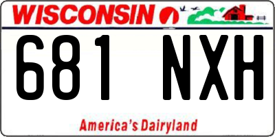 WI license plate 681NXH
