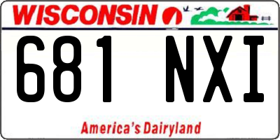 WI license plate 681NXI