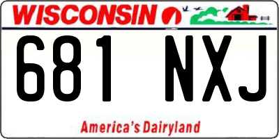 WI license plate 681NXJ
