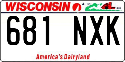 WI license plate 681NXK