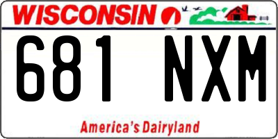 WI license plate 681NXM