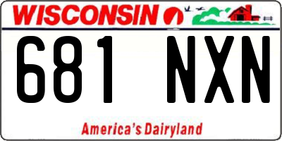 WI license plate 681NXN
