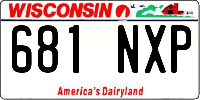 WI license plate 681NXP