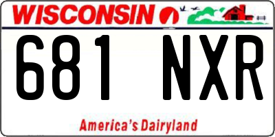 WI license plate 681NXR