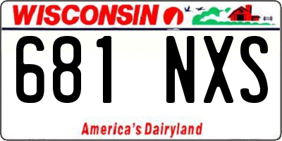 WI license plate 681NXS