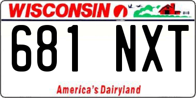 WI license plate 681NXT