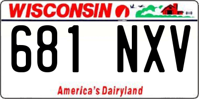 WI license plate 681NXV