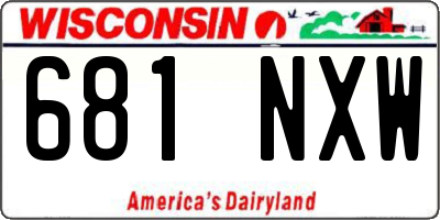 WI license plate 681NXW
