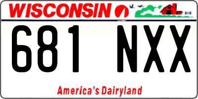 WI license plate 681NXX