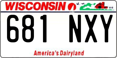 WI license plate 681NXY