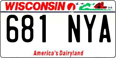 WI license plate 681NYA