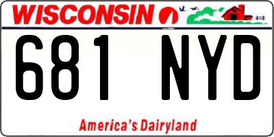 WI license plate 681NYD