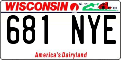 WI license plate 681NYE