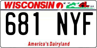 WI license plate 681NYF