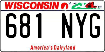 WI license plate 681NYG