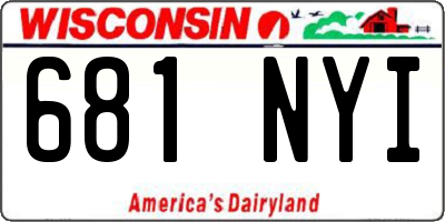WI license plate 681NYI
