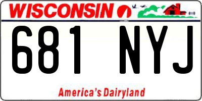 WI license plate 681NYJ