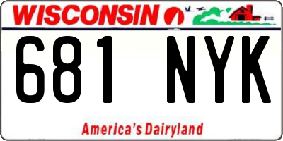 WI license plate 681NYK