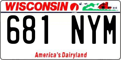 WI license plate 681NYM
