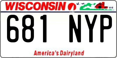 WI license plate 681NYP