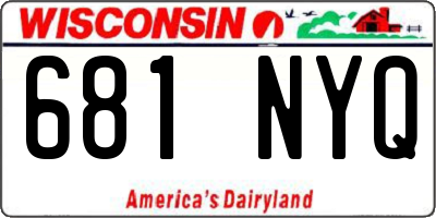 WI license plate 681NYQ