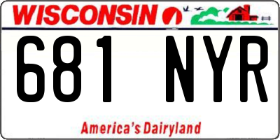 WI license plate 681NYR