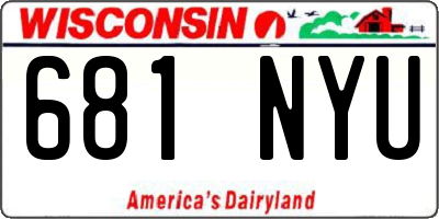 WI license plate 681NYU