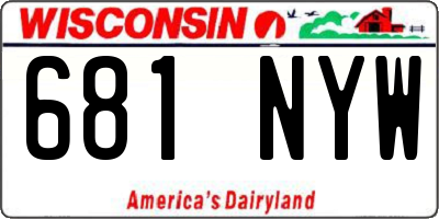 WI license plate 681NYW