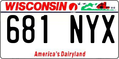 WI license plate 681NYX