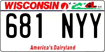 WI license plate 681NYY