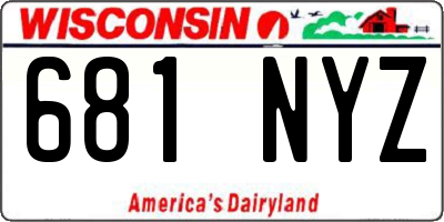 WI license plate 681NYZ