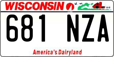 WI license plate 681NZA