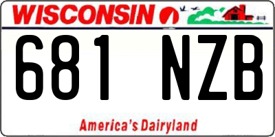WI license plate 681NZB