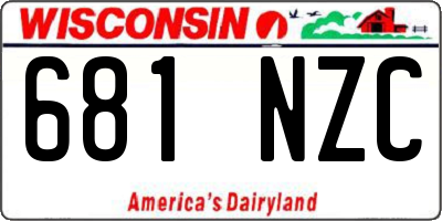 WI license plate 681NZC