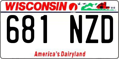 WI license plate 681NZD