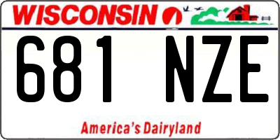 WI license plate 681NZE