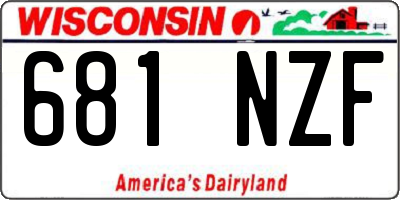 WI license plate 681NZF