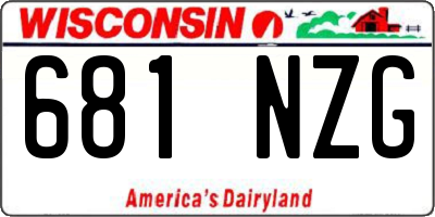 WI license plate 681NZG