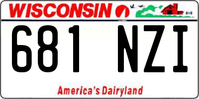 WI license plate 681NZI