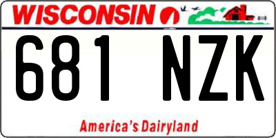 WI license plate 681NZK