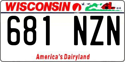 WI license plate 681NZN