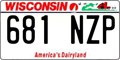 WI license plate 681NZP