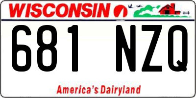 WI license plate 681NZQ