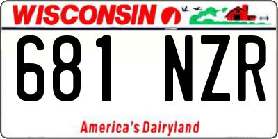 WI license plate 681NZR