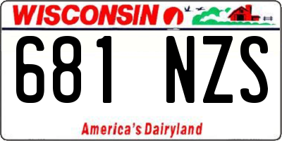 WI license plate 681NZS