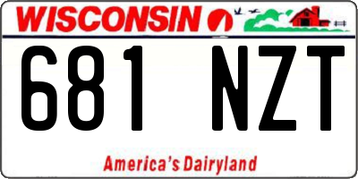 WI license plate 681NZT
