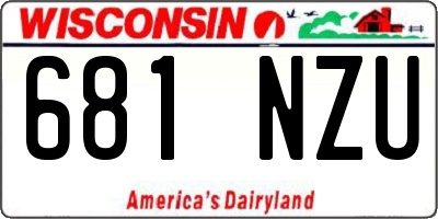 WI license plate 681NZU