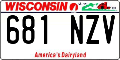 WI license plate 681NZV