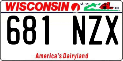 WI license plate 681NZX