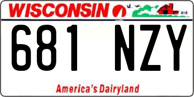 WI license plate 681NZY